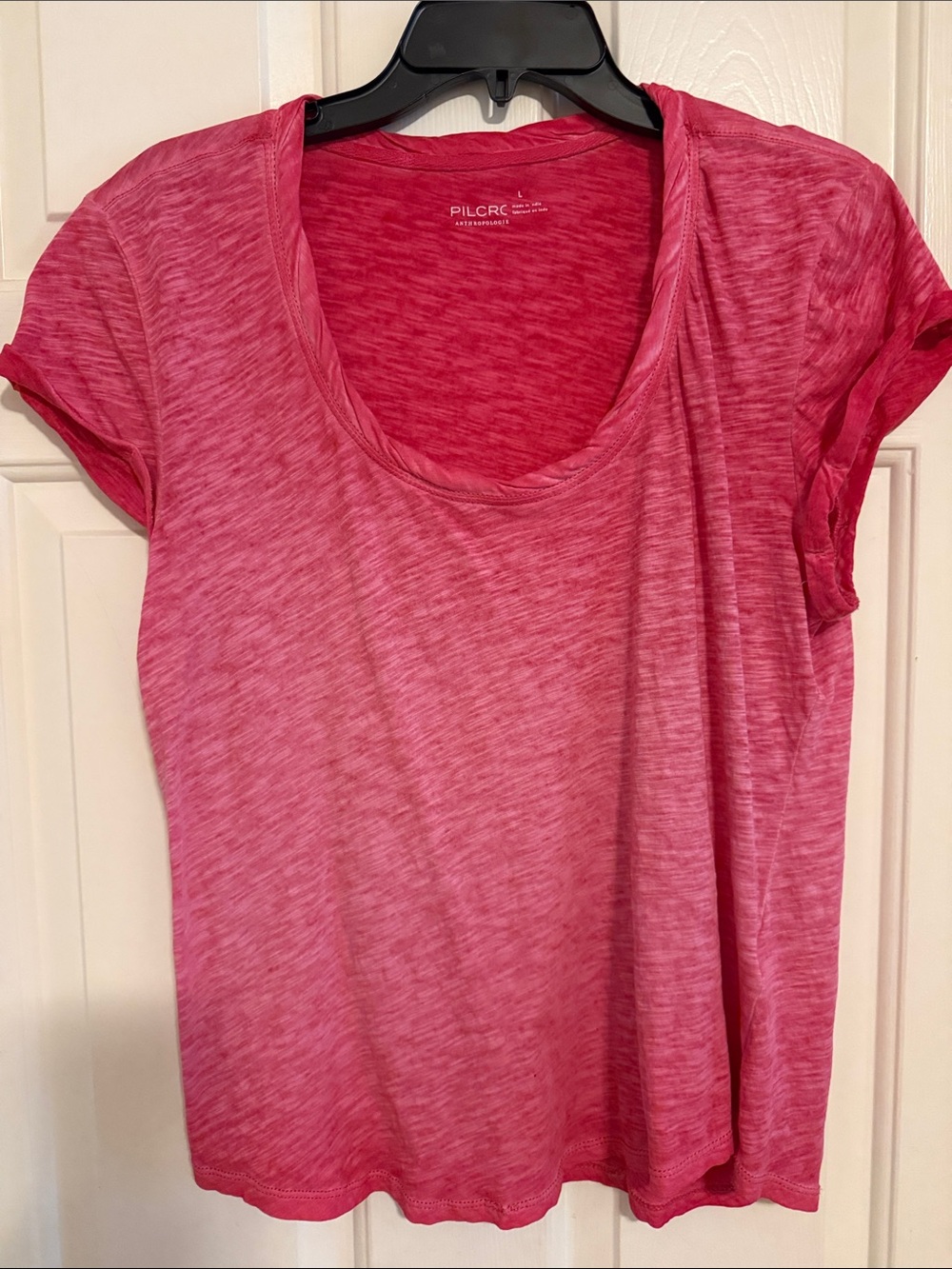 Anthropologie Pilcro Pink Heather Scoop Neck Tee